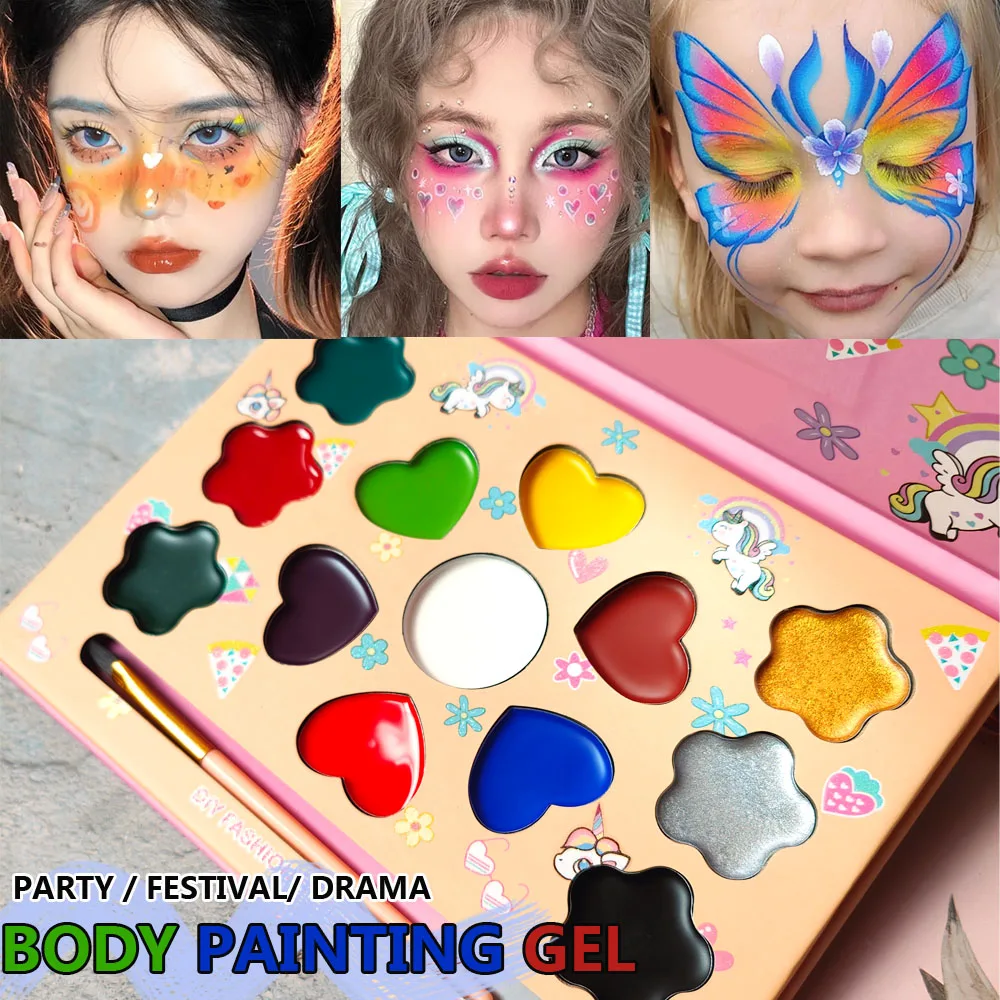 15 Colors Safe Cosmetics Flash Tattoo Painting Art Boby Face Oil Paint Halloween Party Makeup Fancy Dress Beauty Palette