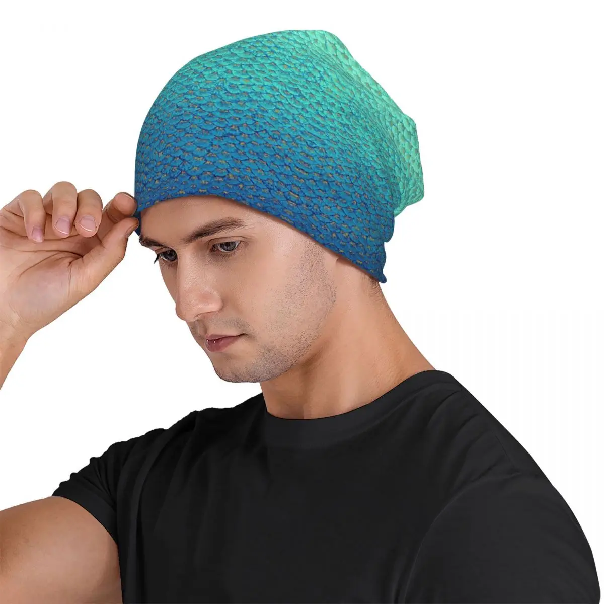 Mermaid Fish Scale Unisex Adult Beanies Caps Knitted Bonnet Hat Warm Fashion Autumn Winter Outdoor Skullies Hats