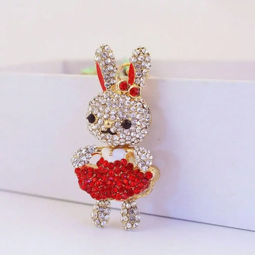 Strass-Cartoon-Niedlicher Hasen-Schlüsselanhänger Damen-Taschenaccessoire Anhänger Schlüsselkette Kleines Geschenk Tierkreiszeichen Freundin – Detail 1