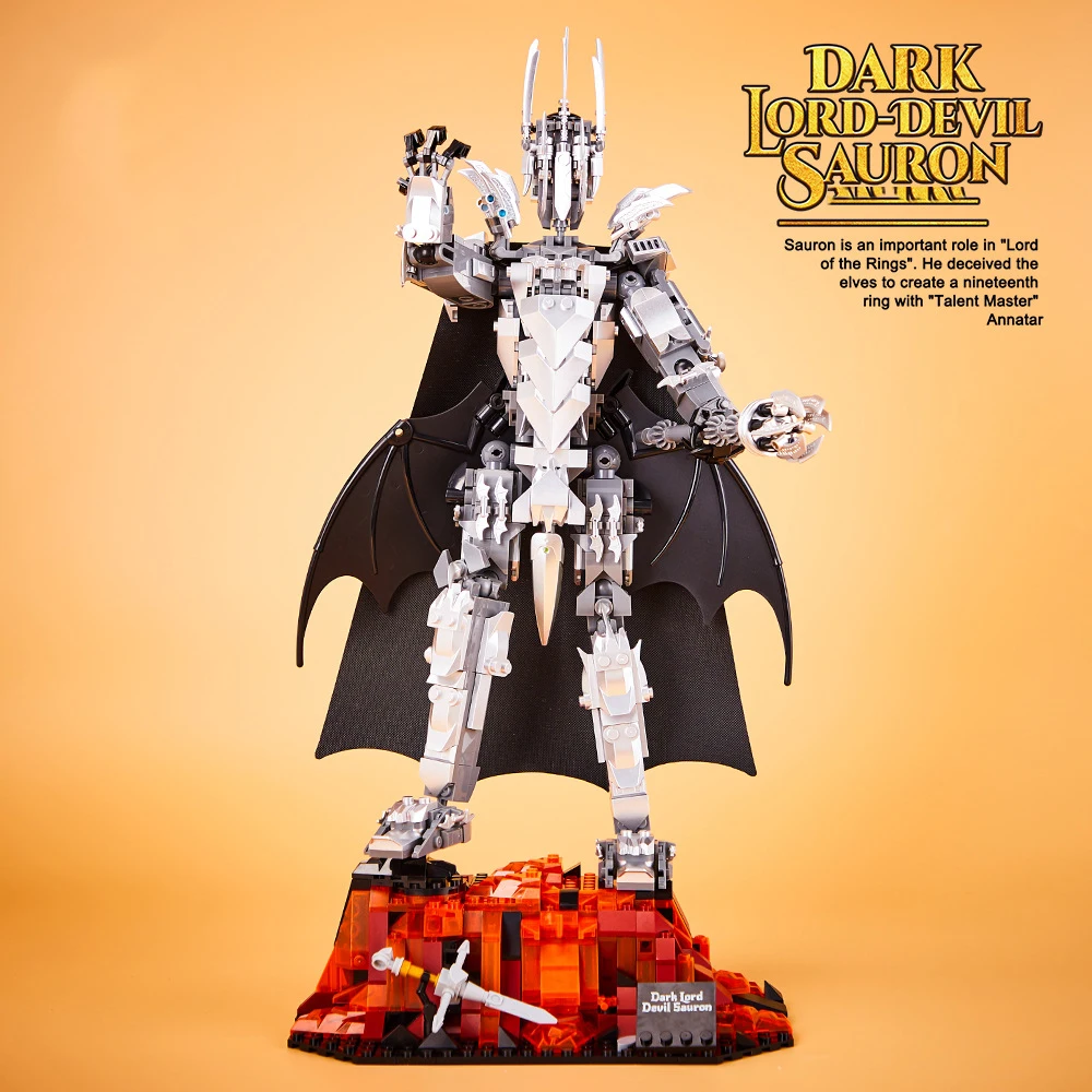 Idea Figure di film Building Block Dark Lord Mattoni da costruzione Sauron Set di modelli Giocattoli Collectio con luce per regali per ragazzi