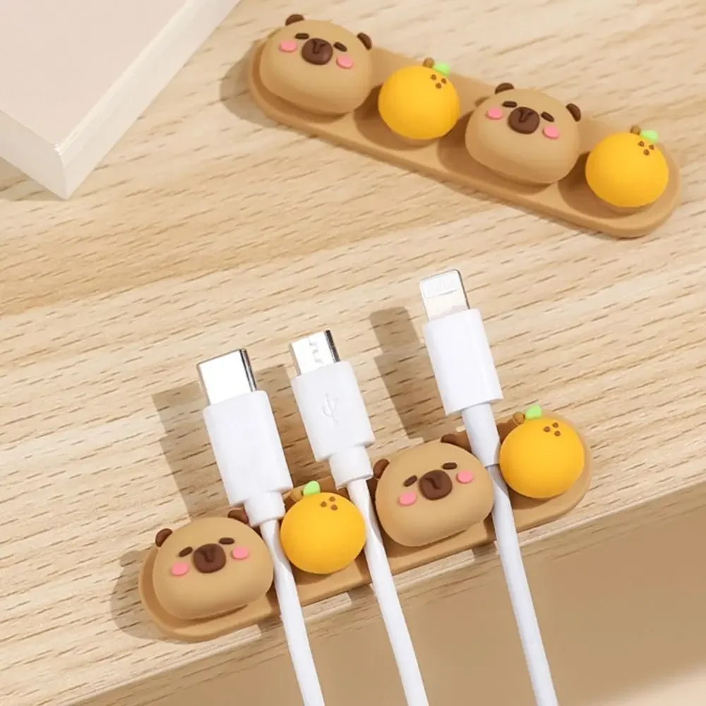 Organisateur de câbles fixes de bureau Capybara: support de gestion des fils auto-adhésif pour l'emballage des câbles de données