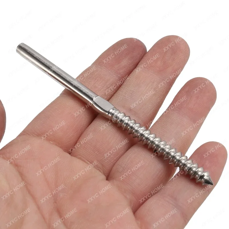 30 Pairs Left&Right Hand Thread Lag Screws For 1/8 Inch Cable Railing Stair Deck Railing   Post Lag Screw Swage System