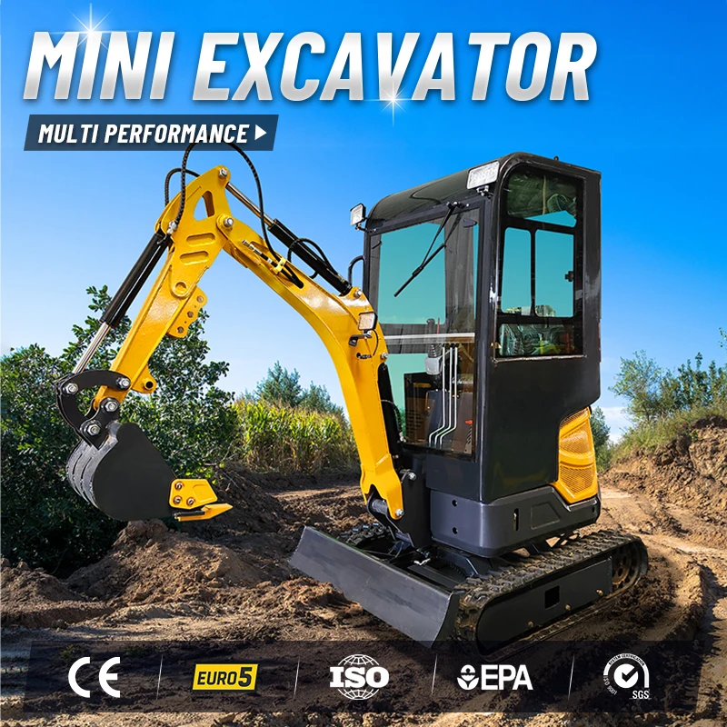 

Mini Excavators 1.2 Ton Mini Digger EPA EURO 5 Crawler Mini Excavators Are Available For Customized