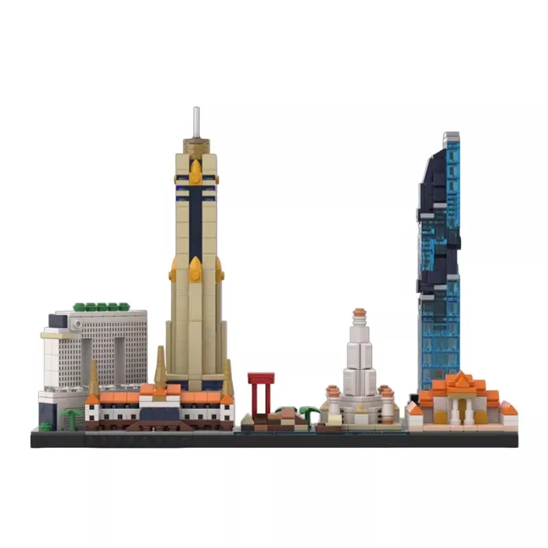 Mymocs World City Skyline Architecture sets Madrid New York Seville Prague Stockholm Budapest Cairo DIY Building Blocks Kid Toys view 2