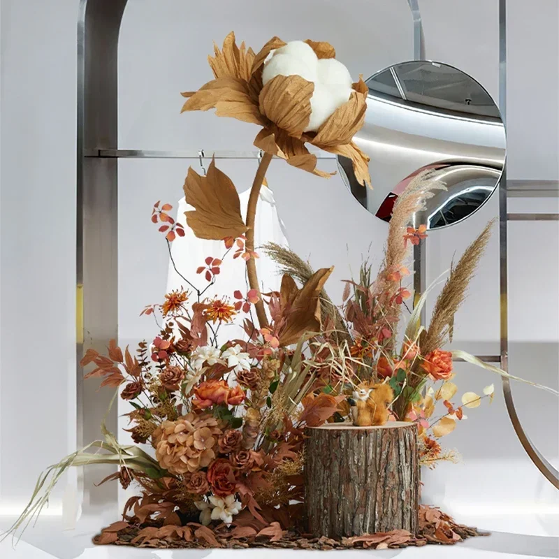 TAO Tao Simulation Of High-grade Autumn Reed Ornaments, Green Plant Landscaping, Indoor Landscape Decoration