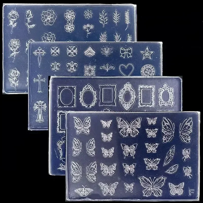 

1pc Butterfly Sweater Snowflake 3D Acrylic Mold Photo Frame Silicone Nail Art Nails DIY Nail Art Templates Nails Mold