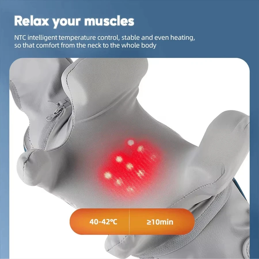 Huishoudelijke beenrug schouder nekmassager elektrische stimulator kneden halswervel met warmte