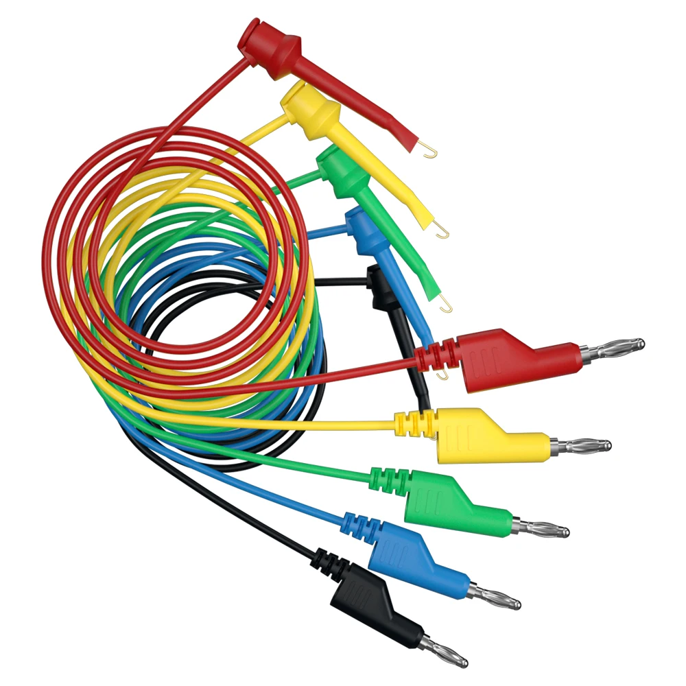 Imagem -02 - Jzdz-banana Plug para Test Clip Hook Multímetro Test Leads Linha de Cabo Faça Você Mesmo Fio de Teste Elétrico mm 100cm 700542 Pcs