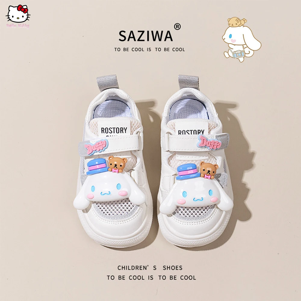 2024 Cinnamoroll trampki Sanrios Kawaii Anime dziecięce buty z siatką letnie kreskówki dziewczęce obuwie moda dla dzieci Student