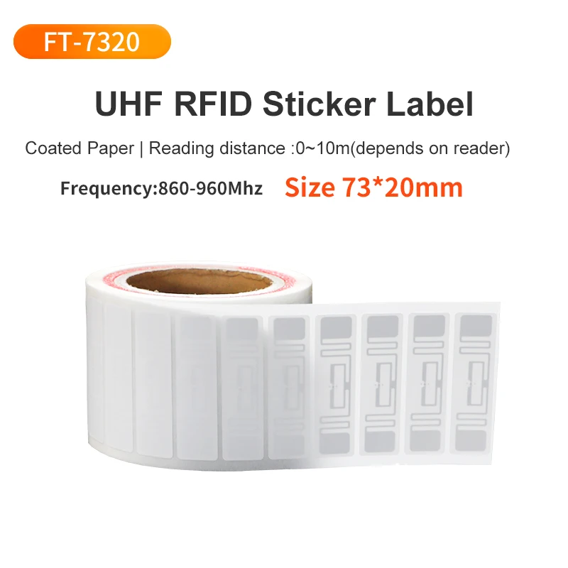 1000 stuks UHF RFID-label 73x20mm Passief stickerpapier Label Tag 860Mhz 960Mhz Lange afstand label voor magazijnbeheer UHF RFID