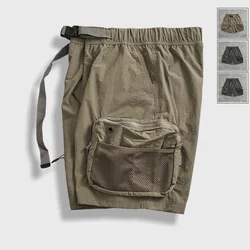 Fashion functional quick drying cargo shorts men's new summer multi-pocket lightweight outdoor loose straight leg five