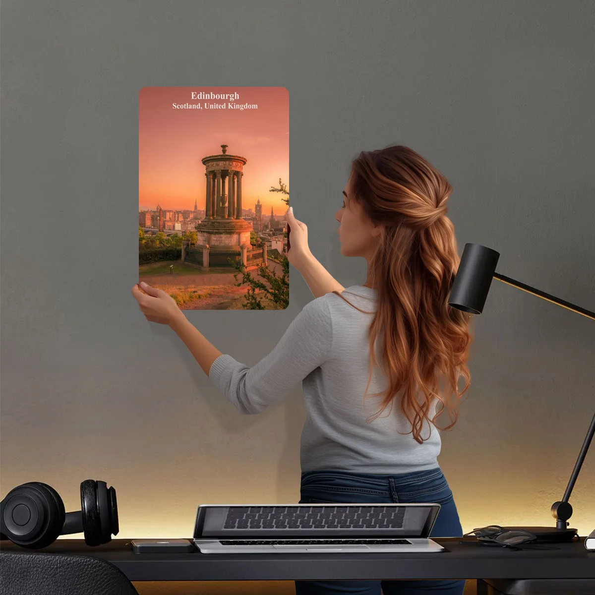 كالتون هيل ادنبره صفيح علامات التاريخية المشارك الديكور غرفة المعيشة ديكور الرجال علامة معدنية مخصصة للزينة جدار الفن #2