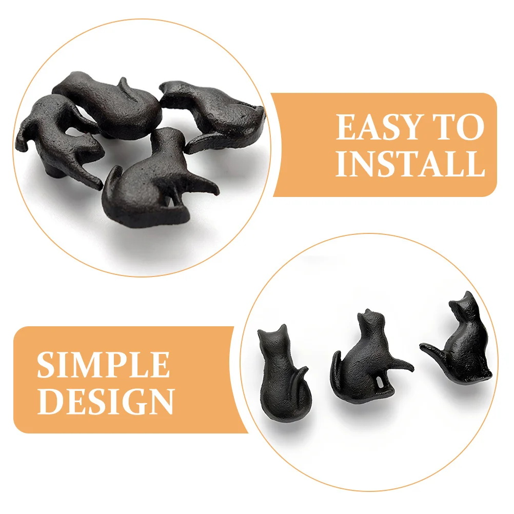 

4Pcs Small Cat Shaped Dresser Knobs Vintage Cabinet Handles Decorative Drawer Pulls for Furniture Kitchen Cupboard Door Handles