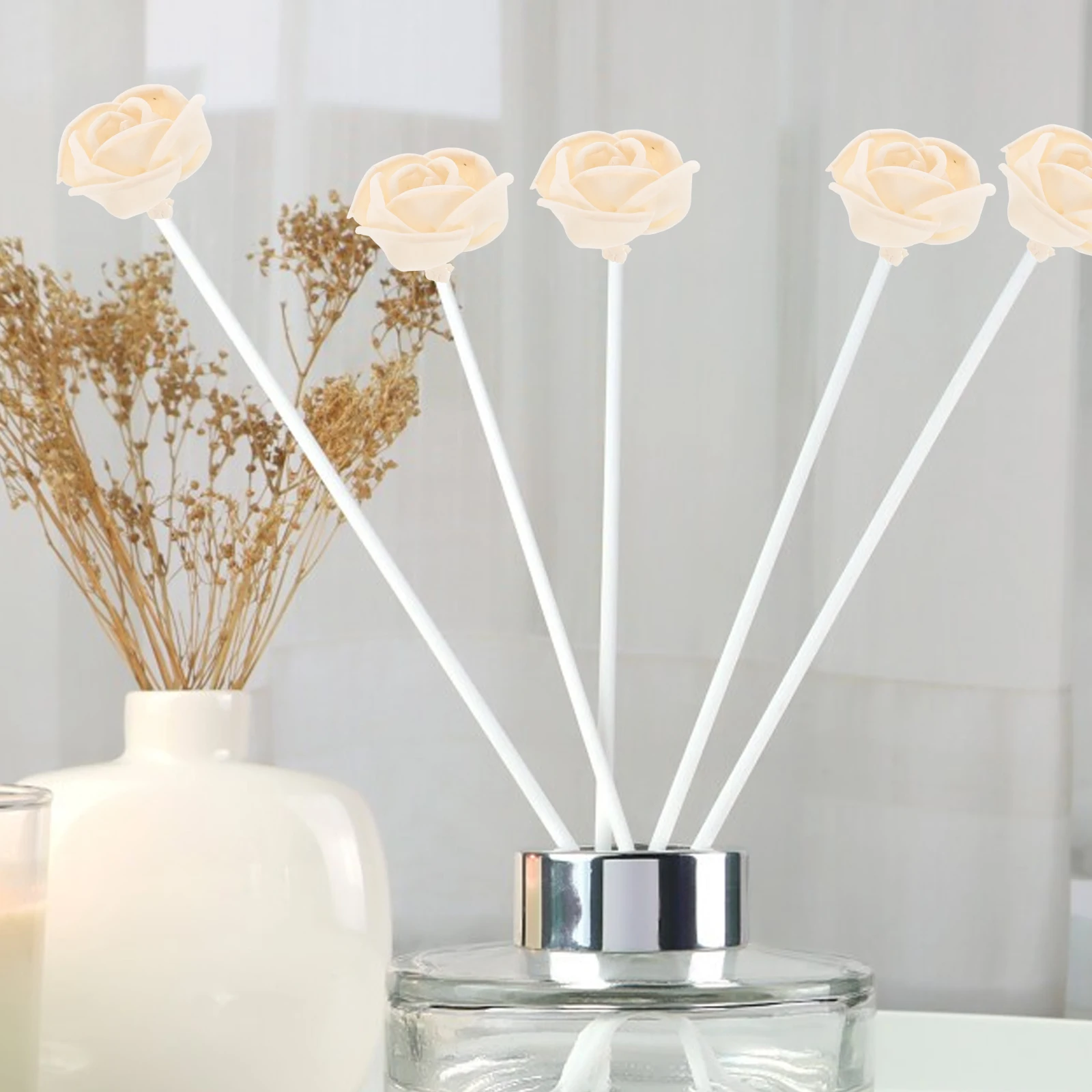 

6Pcs Paper Flower Aromatherapy Diffuser Essential Oil Flower Diffuser for Car Home Office Bathroom Wedding Fragrance