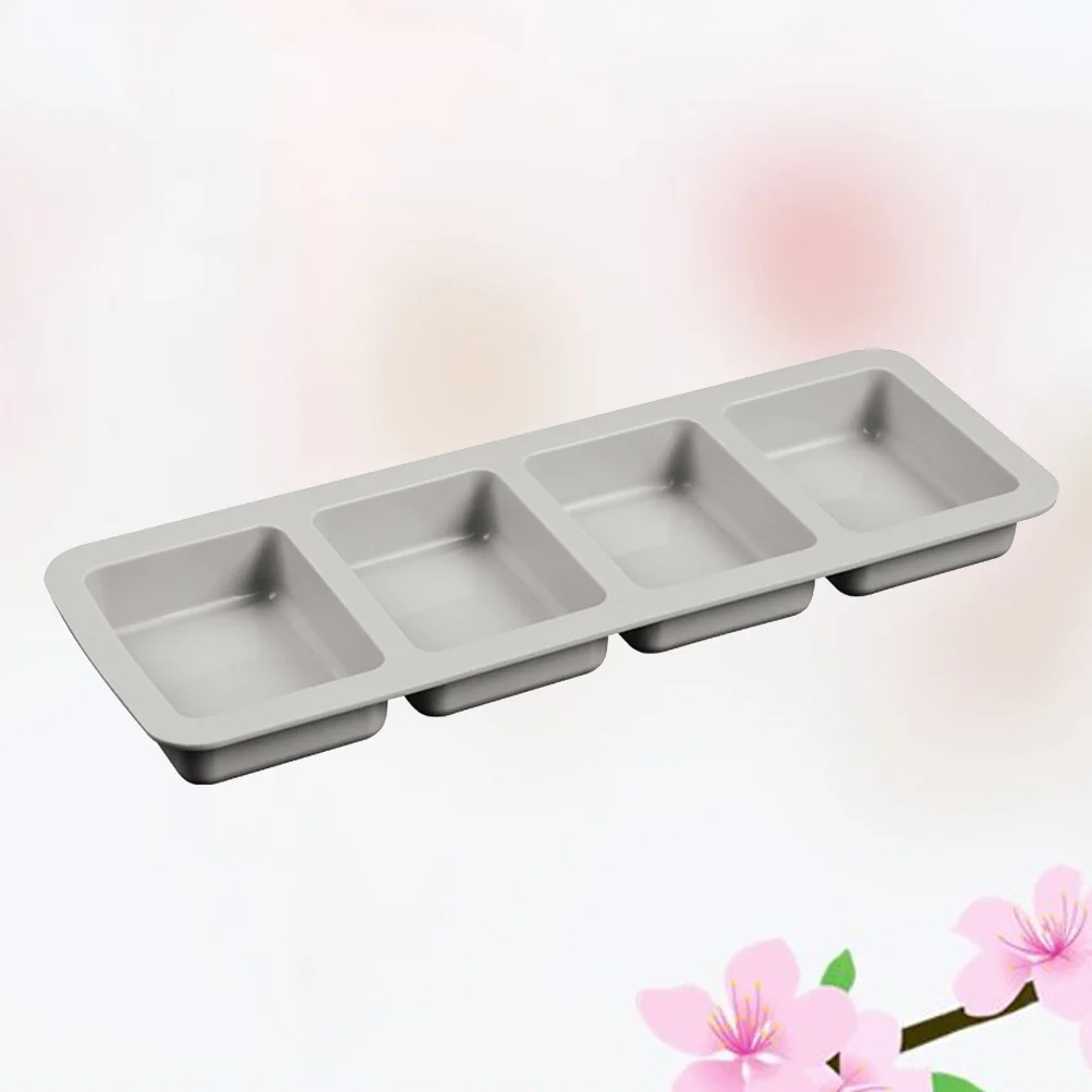 

4 Cavities Soap Loaf Silicone Mold DIY Tool Soap Cake Making Supplies - Rectangular (Grey) soap mold chocolate mold