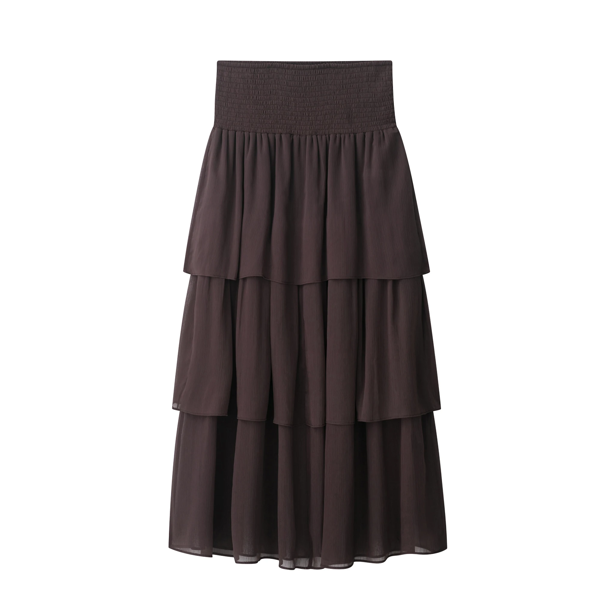 

Women's clothing autumn new products versatile French romantic atmosphere feeling ruffled elastic waist long skirt cake skirt