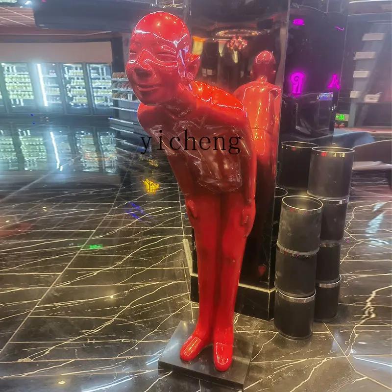 BJ-12 bow welcome figure sculpture shopping mall exhibition hall art floor lamp ornament