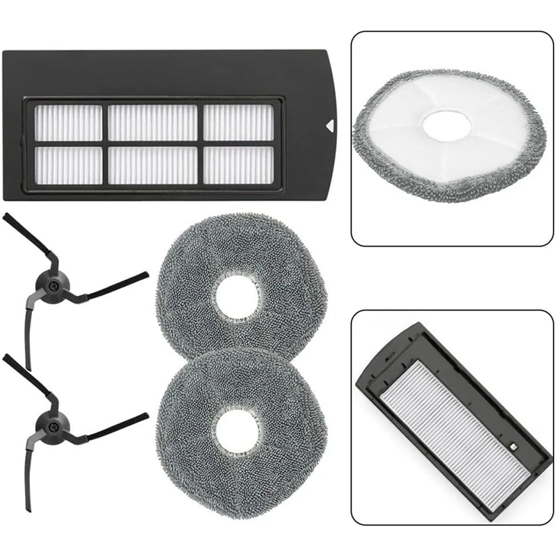 Seiten bürsten filter Mop Pad Kit für Eufy Clean x9 Pro Roboter Staubsauger Ersatzteile