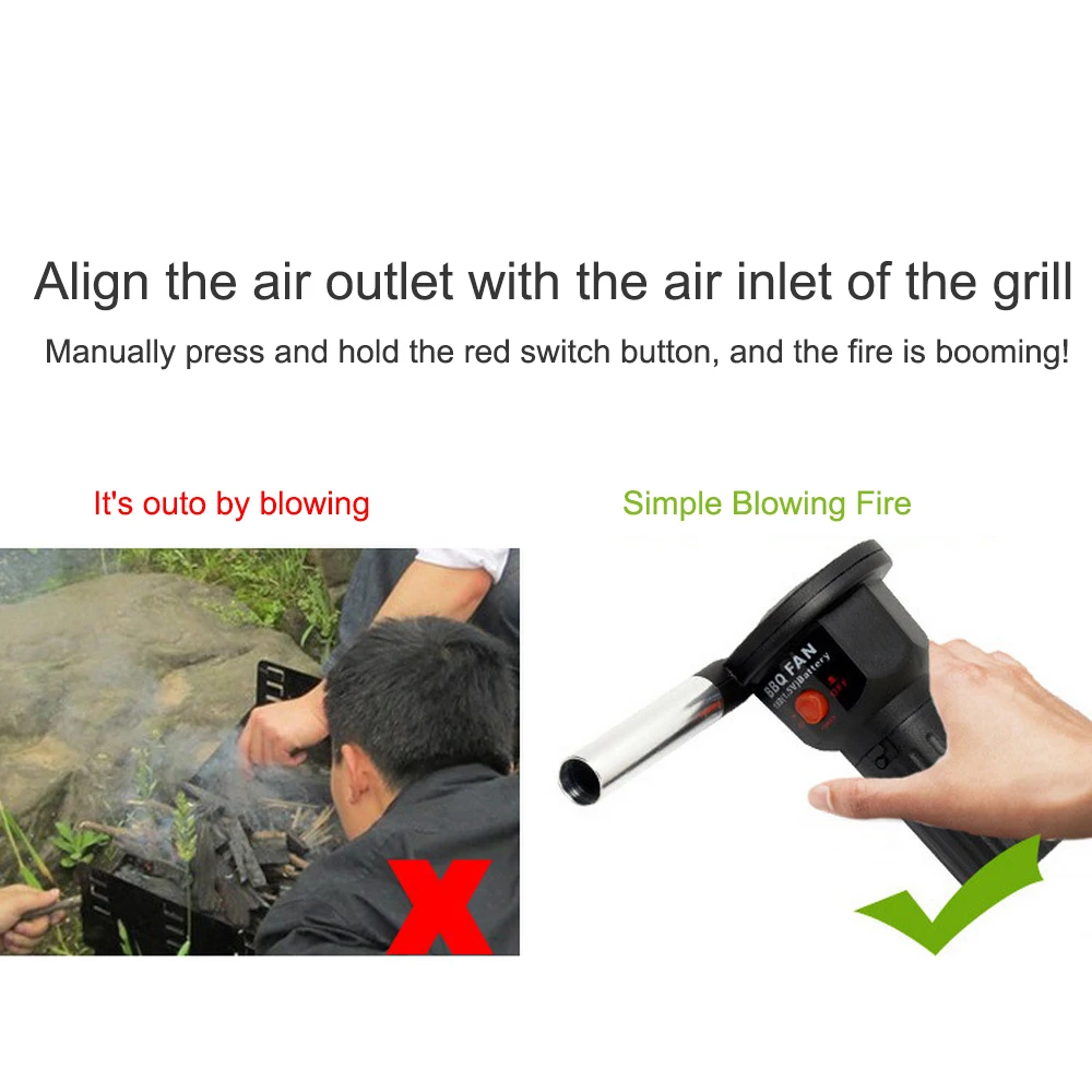 Mini Electric Blower Outdoor Barbecue Appliances Small Gas-fired Picnic Cooker Grill Fan Carrying Fire Tools Portable Air Blower