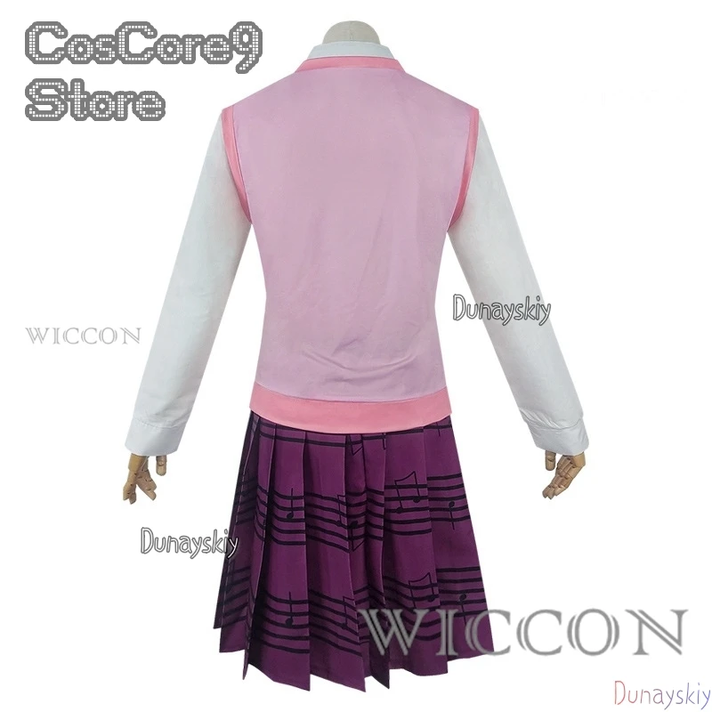 Anime Dangaronpa Kaede Akamatsu Cosplay Kostum Tank Top Short Skirt Pleated Skirt JK School Uniform Halloween Party Set