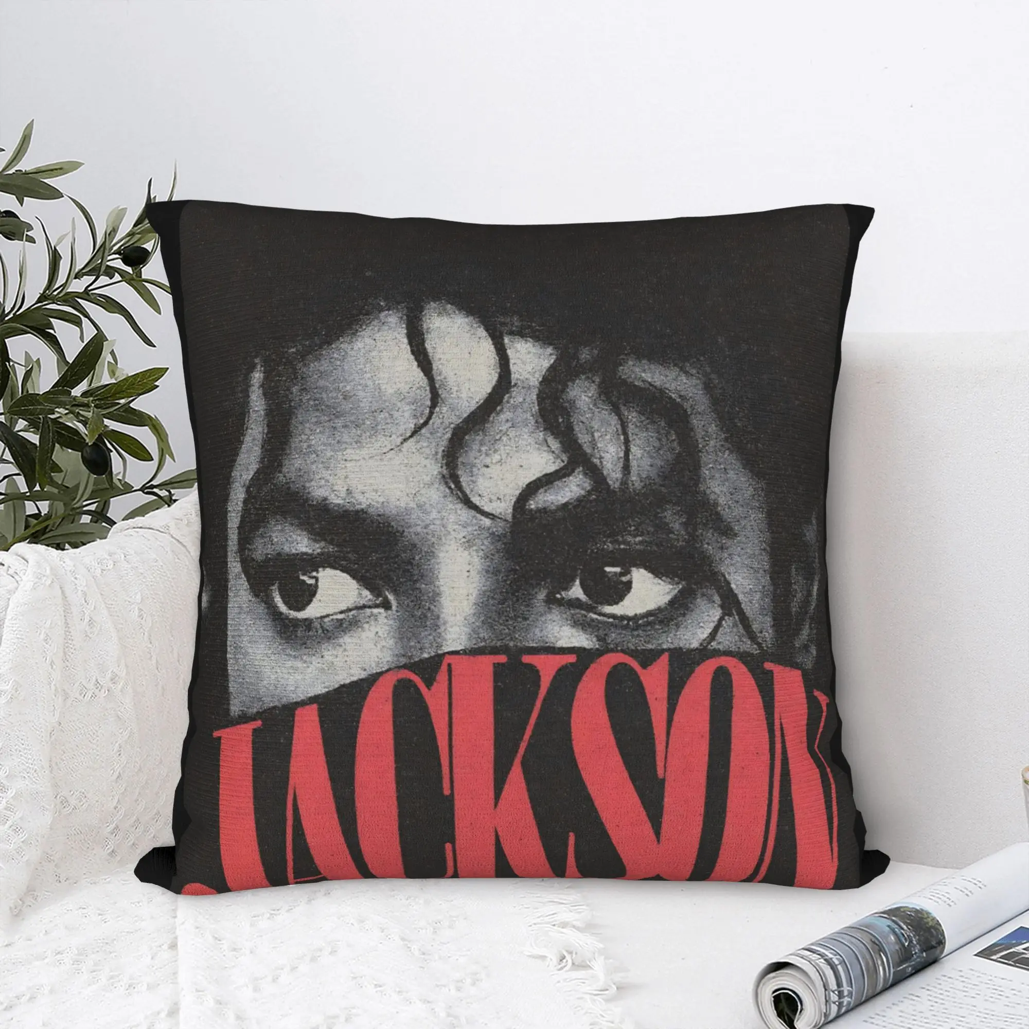 Michaels Jacksons Singer Pop Pillowcase Printed Polyester Cushion Cover Decorative Throw Pillow Case Cover Home Zippered 45*45cm