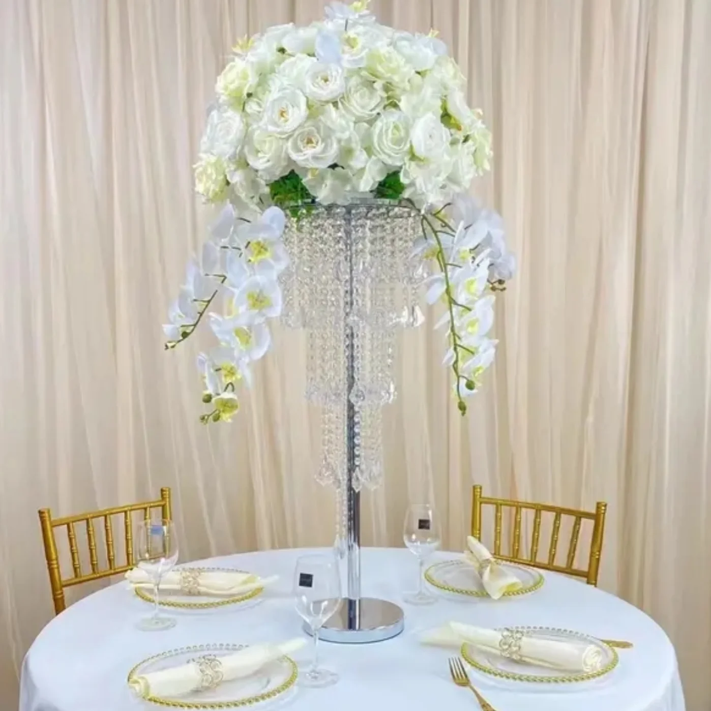 5pcs10pcs)120cm/100cm)Crystal flower stand Wedding Centerpieces Table Decoration Tall Candle Holder for  Party Wedding Decor2958