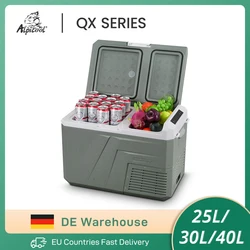 Alpicool QX 25L 30L 40L Lodówka samochodowa 12/24V DC 100-240V AC Lodówka z zamrażarką Dwuzorowa przenośna chłodnica kompresorowa na kemping