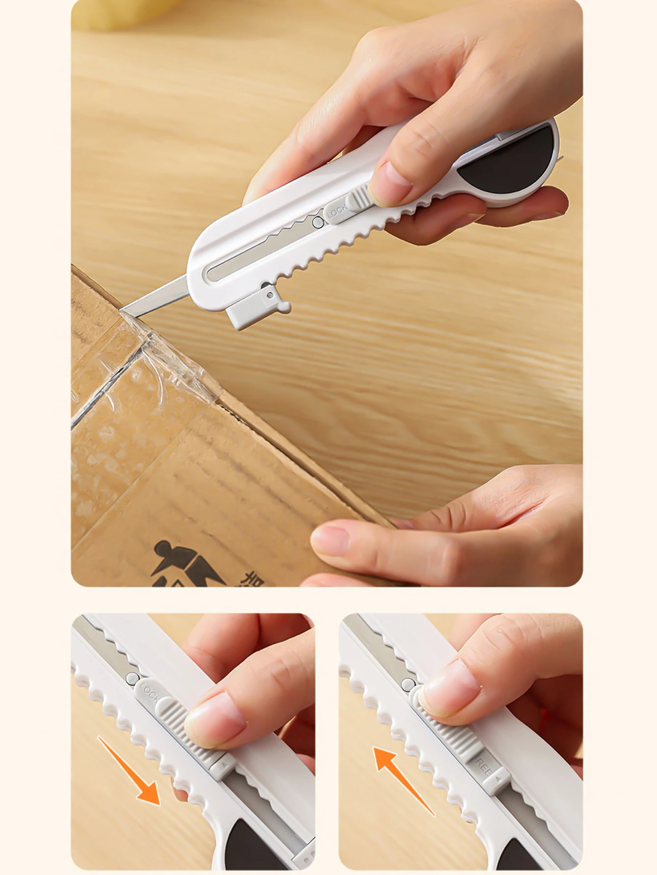 

1Pc Household Multi-function Tool Knife 5 in1 With Measuring Tape Express Delivery Unboxing Knife