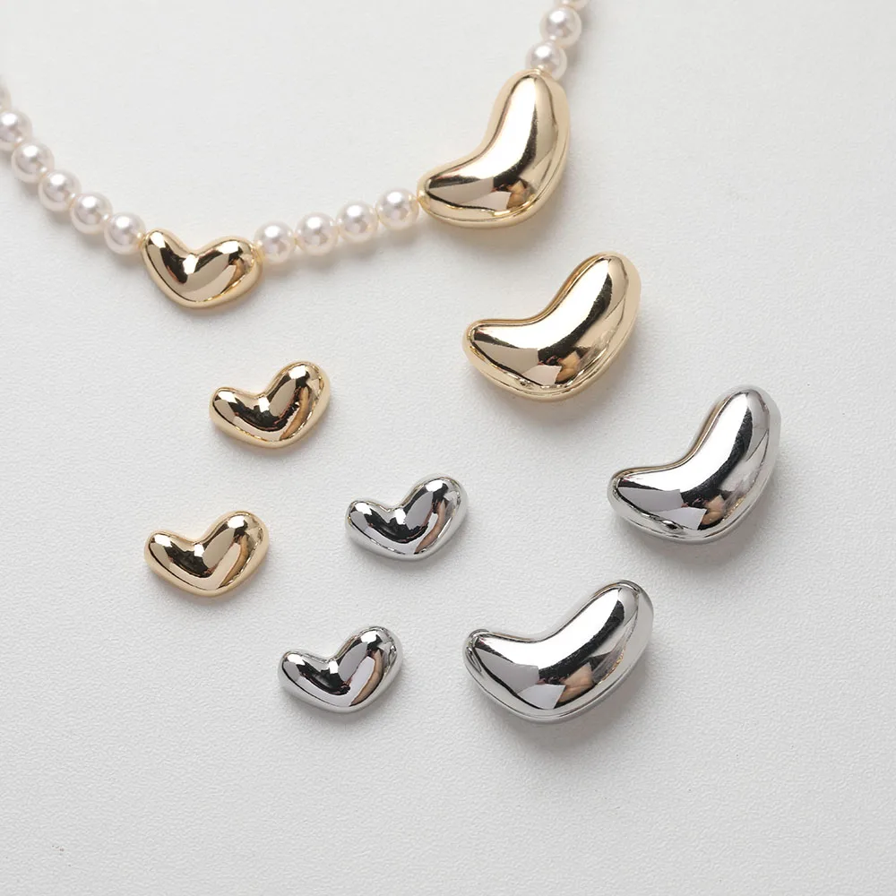 2 szt. Dainty Heart Space koraliki tworzenia biżuterii bransoletka naszyjnik dostarcza wisiorek DIY mosiądz 14k pozłacane akcesoria