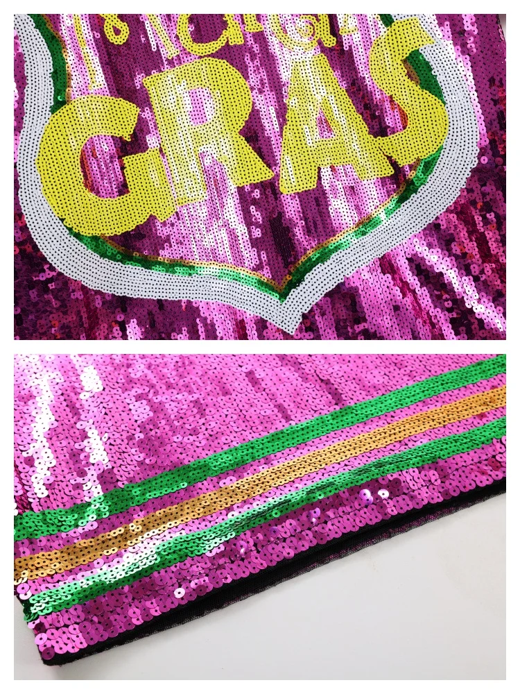 Robe de soirée à paillettes pour femmes, Mardi Gras Twin Jesters, tenue de carnaval, décontractée, manches courtes, t-shirt à paillettes