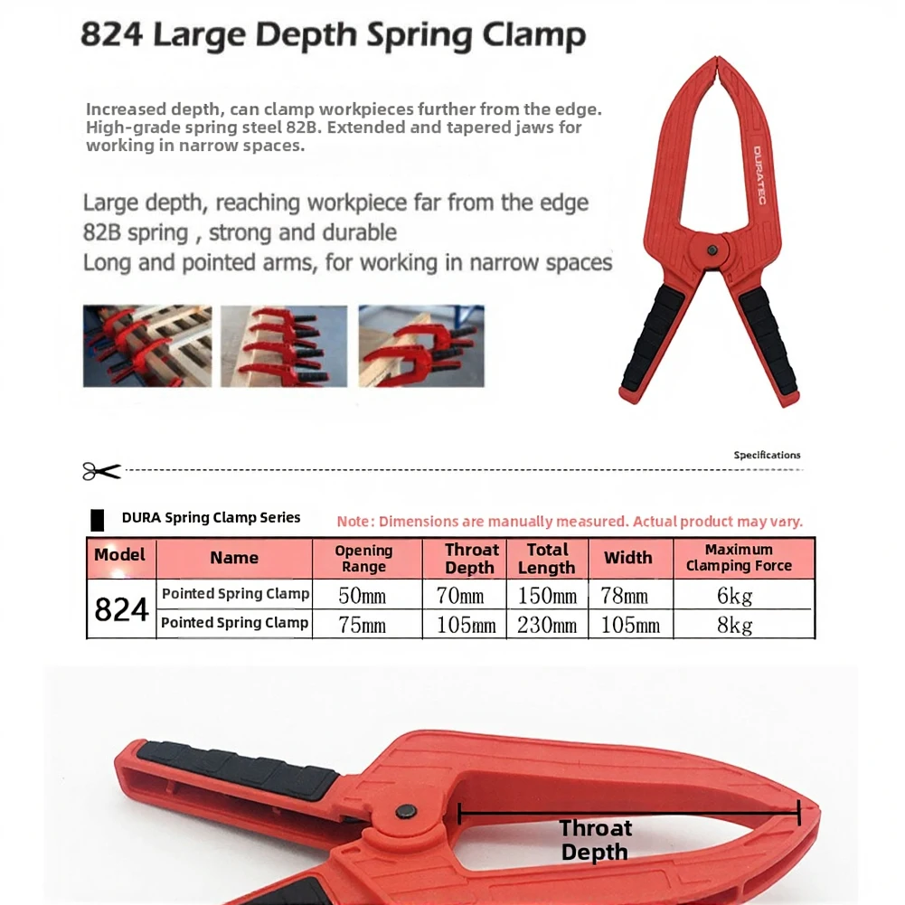 Ergonomic Spring Clamp With Extended Clamping Nose Versatile Tool For Woodworking/DIY Projects/photography Locking Pliers