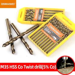 5-10pcs 1-13mm HSS M35 Cobalt Twist Drill Bit Set Solid Tungsten Bits For Stainless Steel Aluminum Iron Wood Metal Drill bits