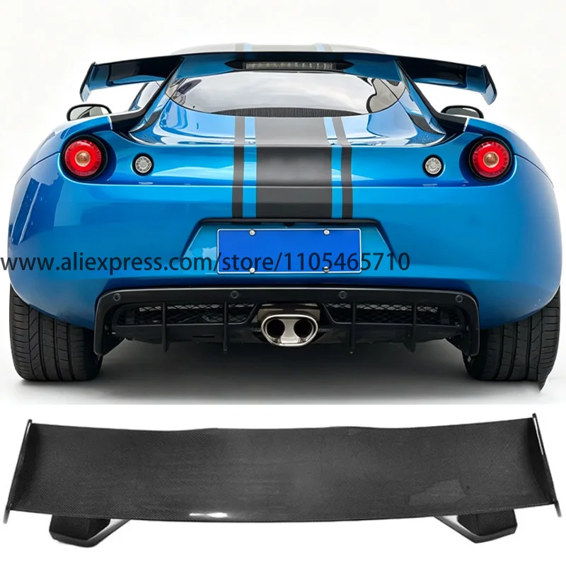

For Lotus Evora Base S 2-Door Coupe 2010-2016, Carbon Fiber Racing Rear Trunk Spoiler Wing