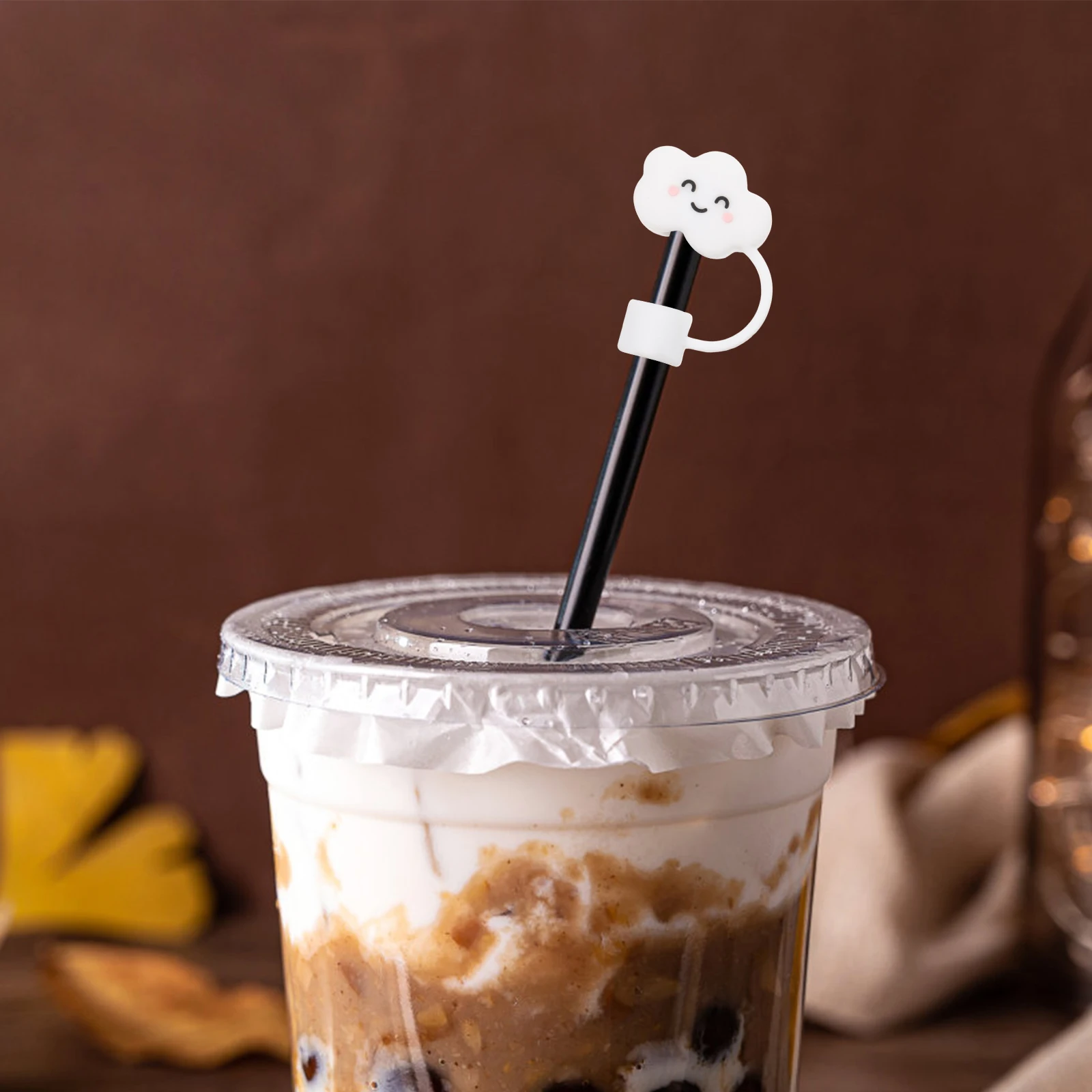 

Straw Cap Drinking Lids Cute Covers Protectors Gai Cloud Shaped Caps Reusable Straws End White Protective Tips