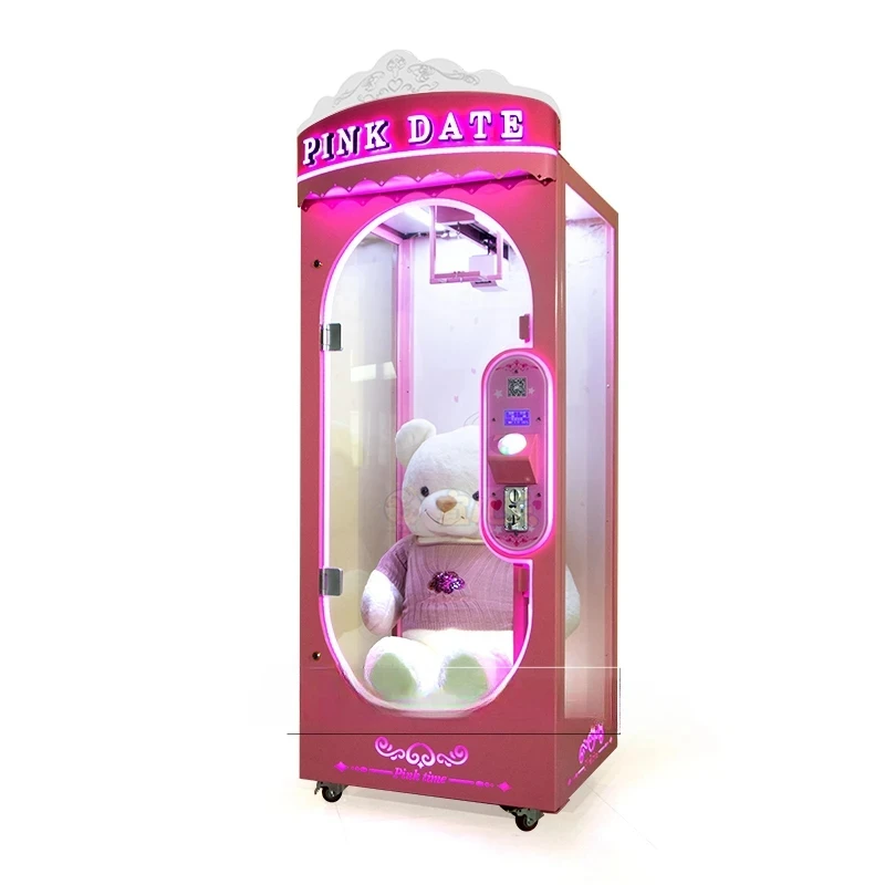 Pink Date Scissors Cut Prize Gift Machine Adults Kids Amusement Arcade Big Dolls Plush Toys Vending Coin Operated Game Machine