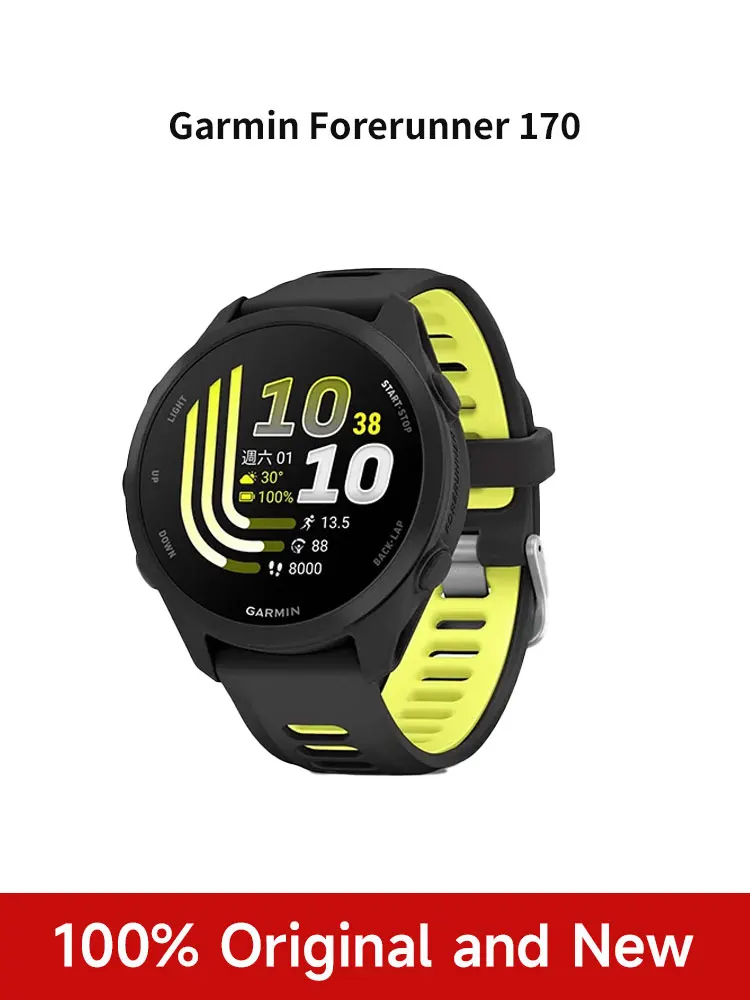Garmin Forerunner 170 1,2'' AMOLED BIS ZU 10 TAGE AKKULAUFZEIT 5 ATM wasserdicht 80+ Eingebaute Sport-Apps Garmin 170 Garmin-Uhr Garmin-Smartwatch Garmin-Sportuhr
