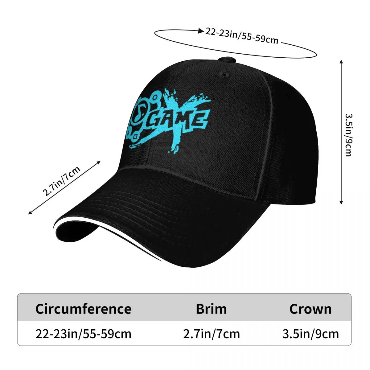 GAME Logo Teal Baseball Cap |-F-| Ball Cap Thermal Visor Luxury Cap Man Women's