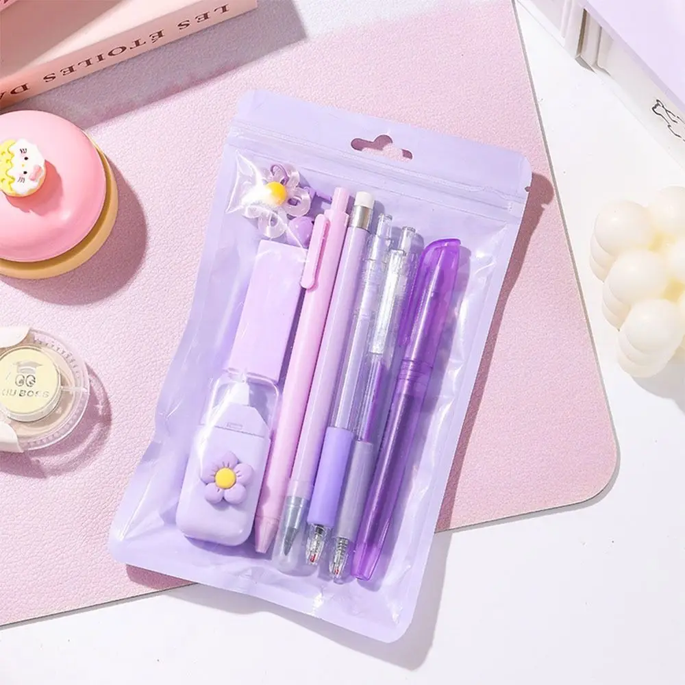INS 8-in-1 Stationery Set Macaron Color Ballpoint Pen Mechanical Pencil Students Gift