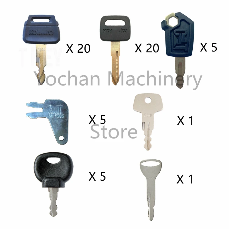 

(Set Of 57) Key For Caterpillar Komatsu Bomag Kobelco Excavator For Toyota Liebherr Digger 8H-5306 14707 5P8500