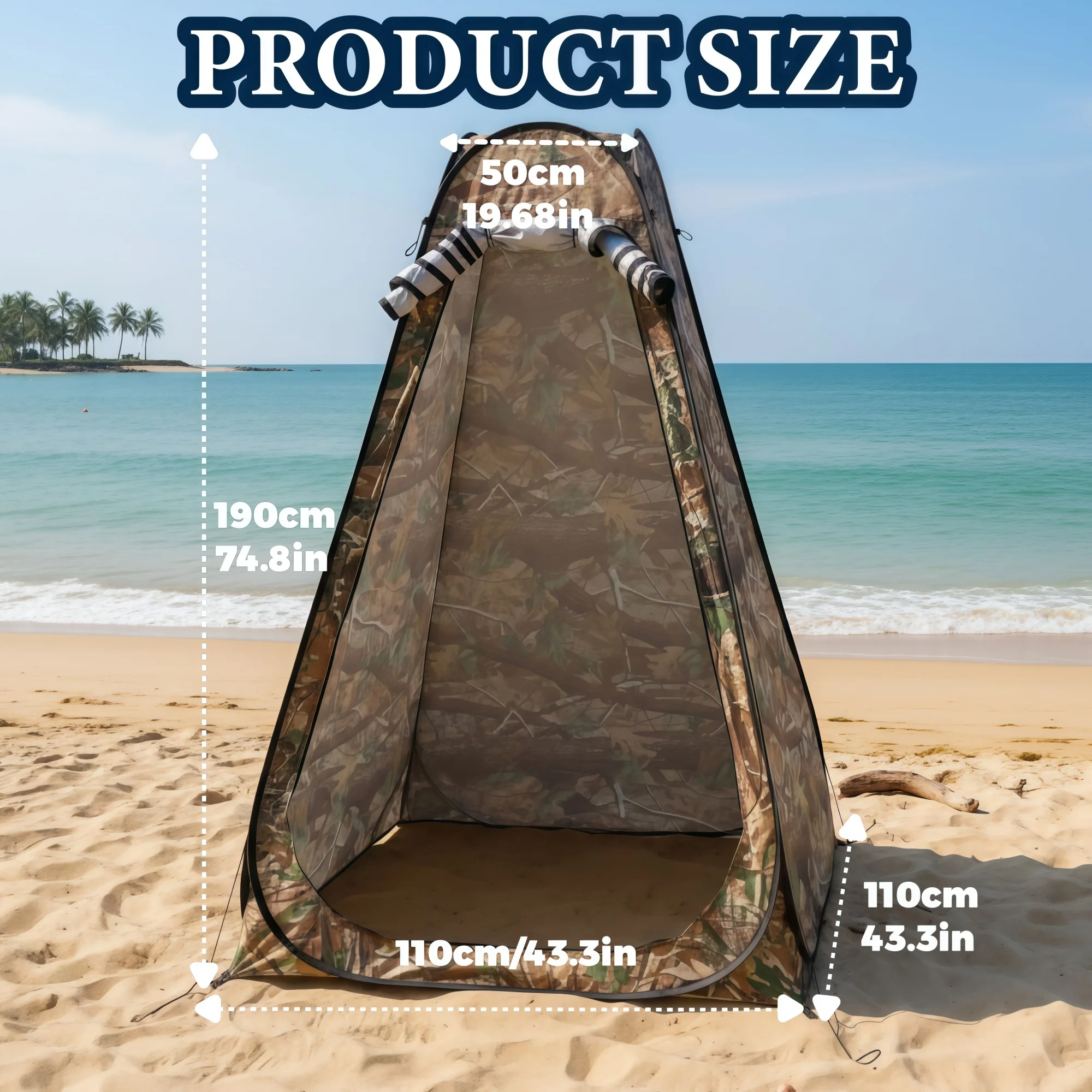 1Pc Black Pop Up Shower Tent with Top Window Portable Outdoor Privacy Toilet Changing Room Camping Beach
