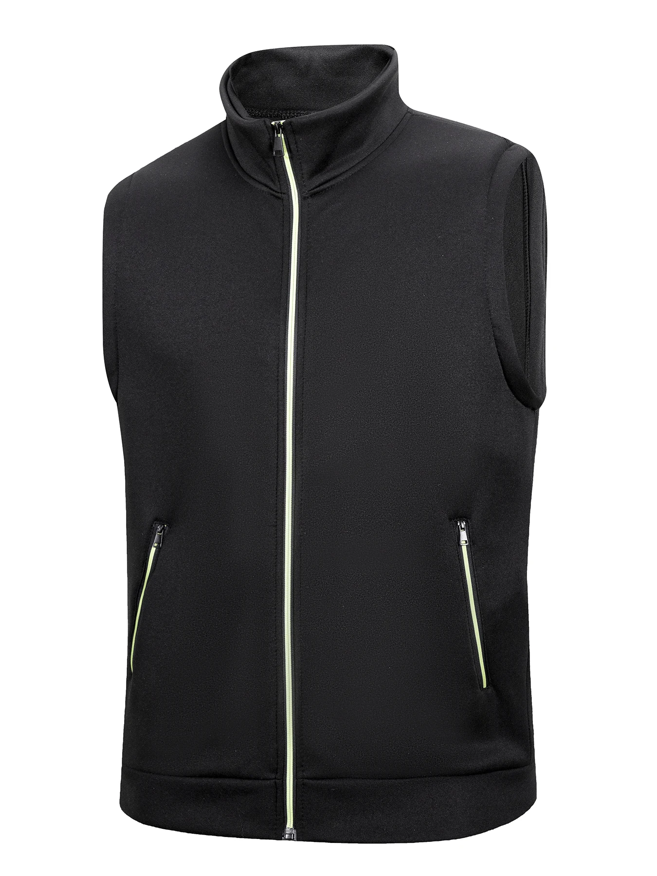 Chaqueta sin mangas con cremallera para hombre, abrigos cálidos para exteriores, sudaderas de cuello alto, ropa de calle transpirable de Color sólido, camisetas atléticas