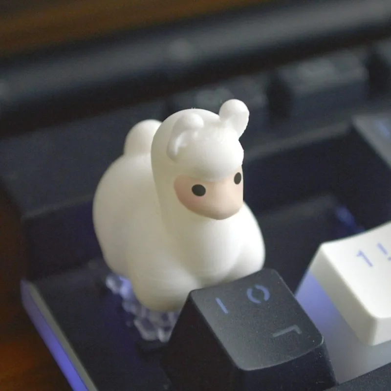 Point Cute Alpaca Animal Keycap Artisan Keyboard Cap ESC DIY Handmade Personality Resin Custom Keycaps for Mechanical Keyboard