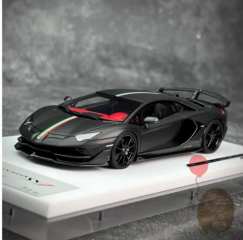 

Модель автомобиля MU 1/43 Lamborghini Aventador SVJ 2018 из смолы, имитация, литая под давлением, подарок