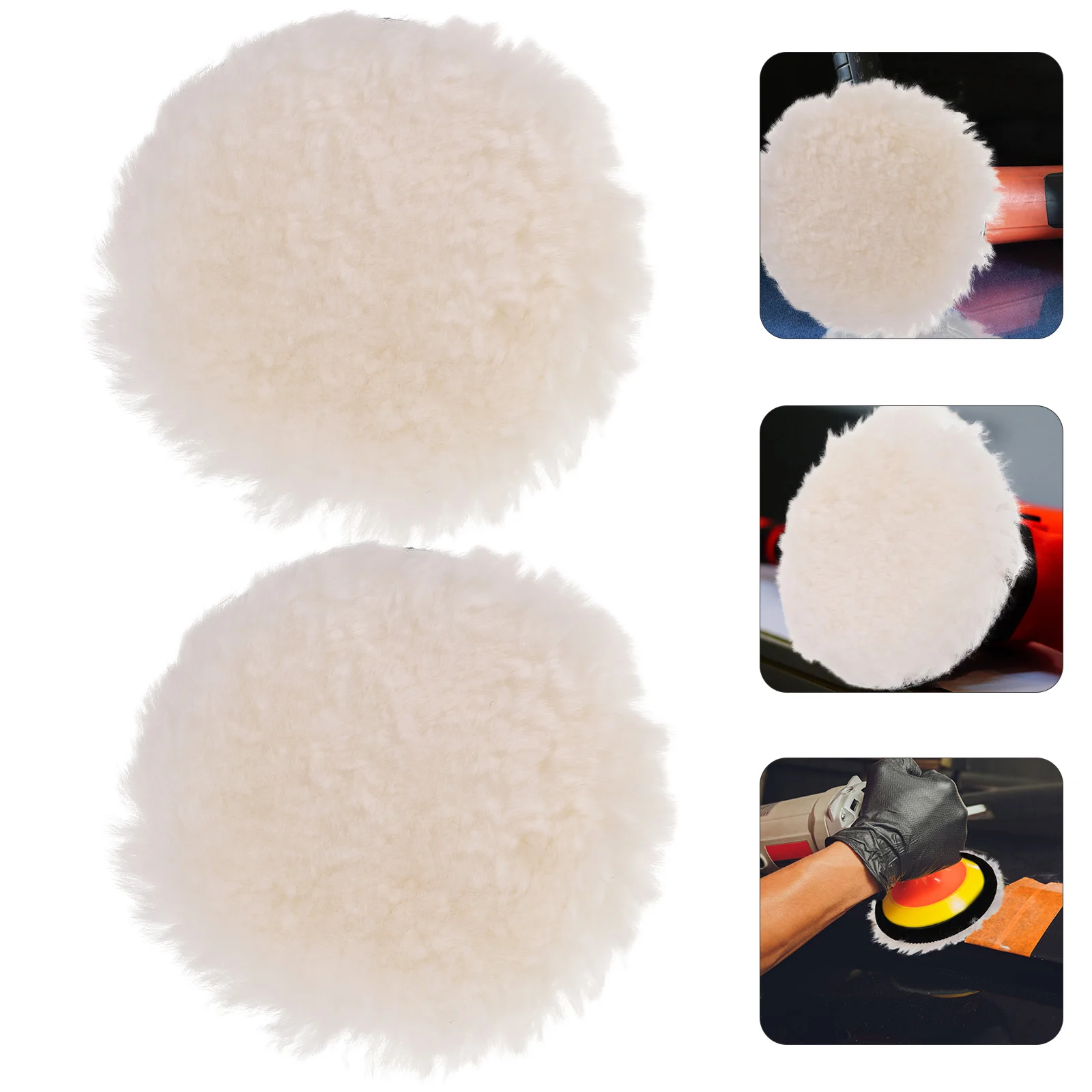 

2 Pcs Drill Buffer Attachment Buffing Wheels Car Cleaning Pad Cars Surface Conditioning Tool Wool Ball Automatic