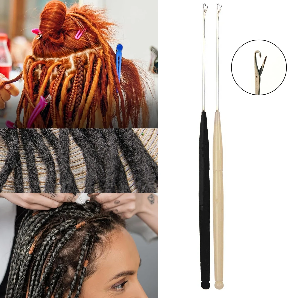 

Micro Plastic Latch Crochet Hook Needle For Braiding Hair Extension Weaving Dreadlocks Making Wig Sewing Tool