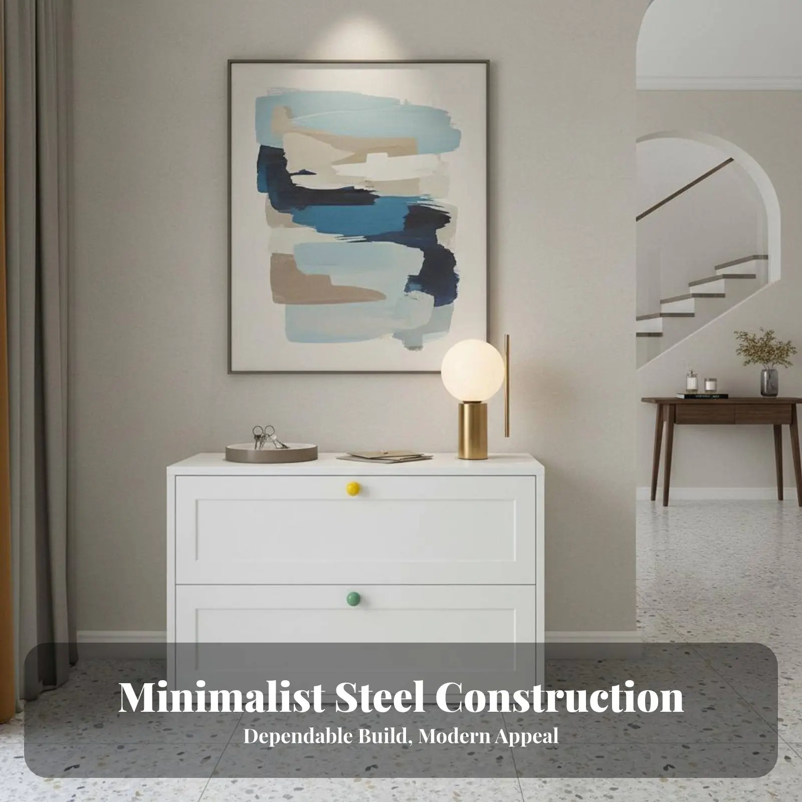 

5-Drawer Upright Storage Cabinet Minimalist Design Storage Furniture Sturdy Construction Large Capacity for Homeowners, Bedroom