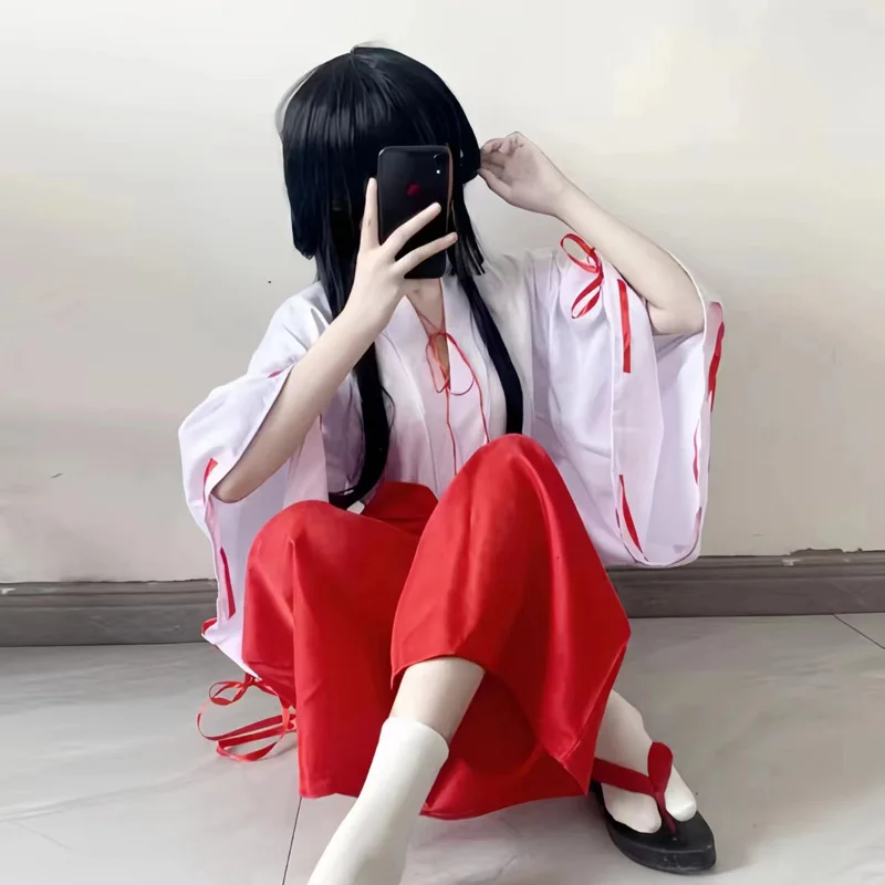 

Kikyo & Queen‘s Blade Miko Cosplay - Japanese Anime Priestess Kimono for Halloween & Stage