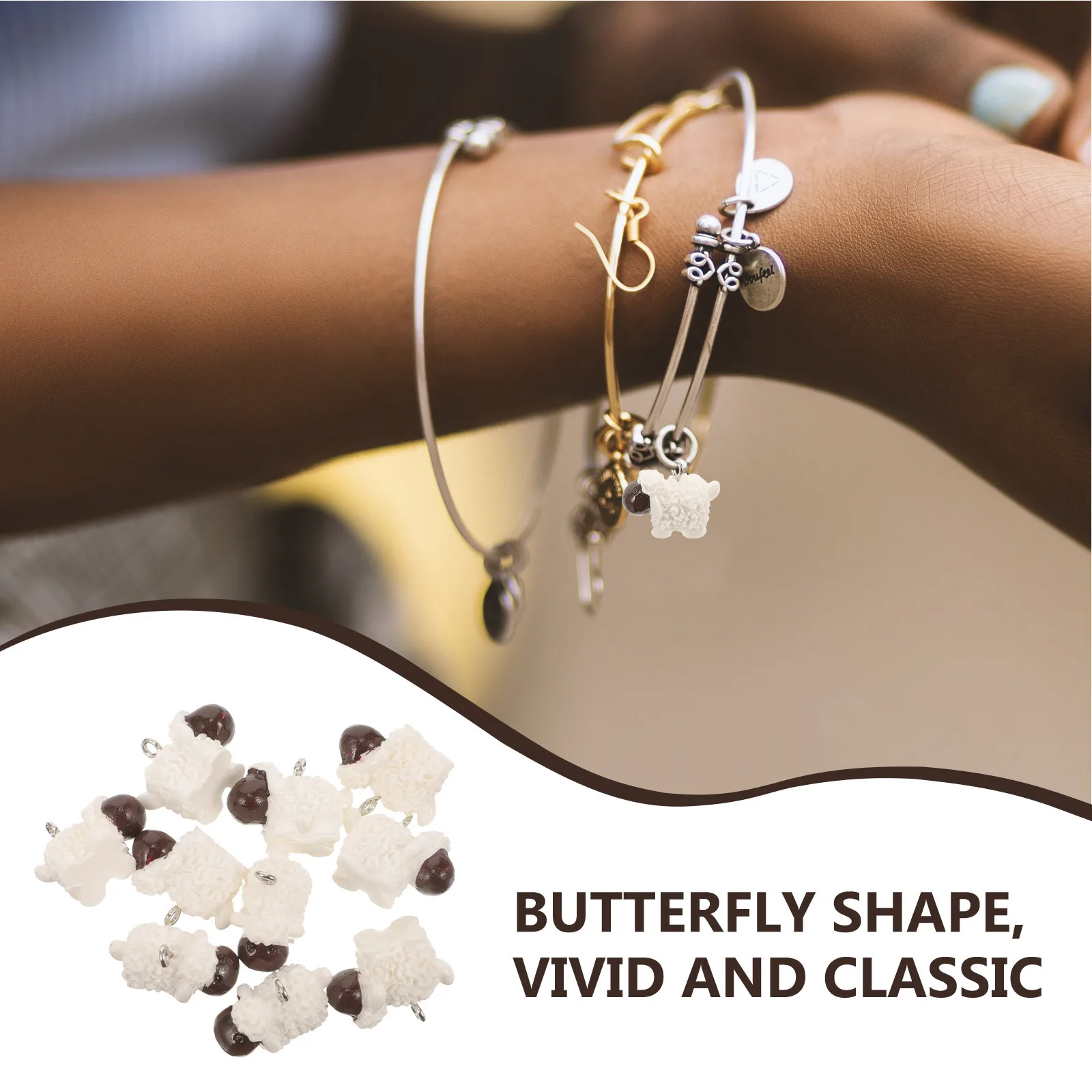 

10Pcs Sheep Charms Resin DIY Jewelry Accessories Creative Pendants for Bracelet Necklace Earring Making Supplies