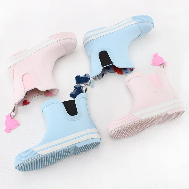 New Boys Girls Rubber Rain Boots Children Waterproof Rainboots Non-slip Wellies Shoes For Kids