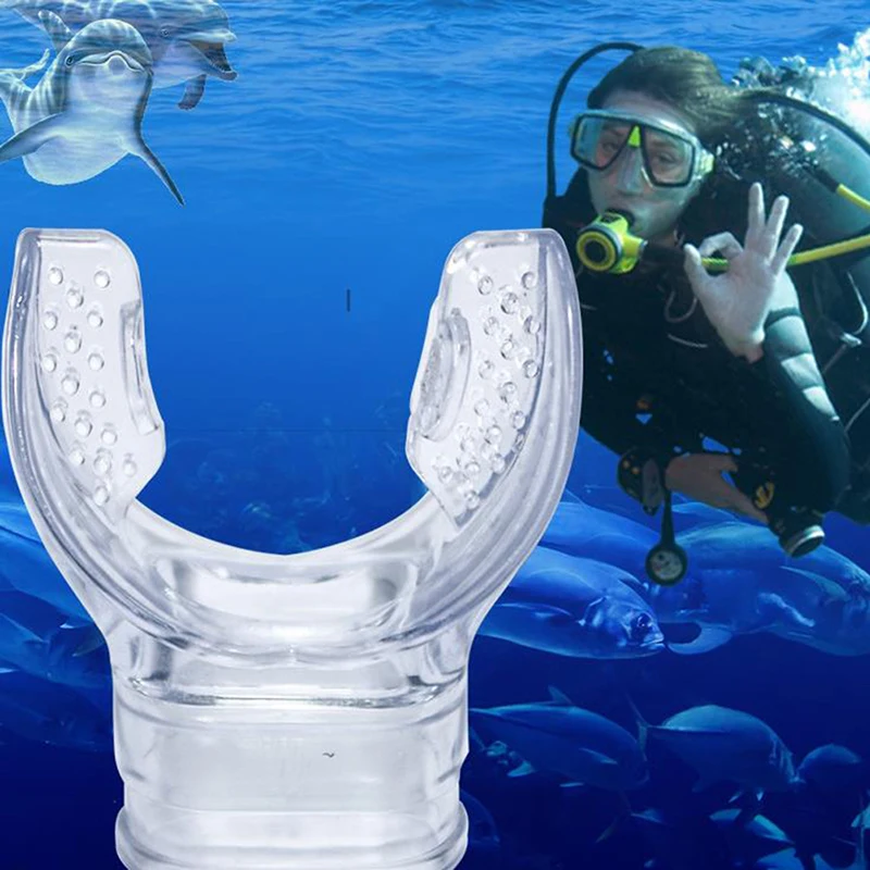 1 unidad de tubo de buceo, esnórquel de silicona transparente, tubo de buceo subacuático, accesorios de natación